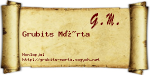 Grubits Márta névjegykártya