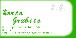 marta grubits business card